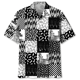 thumbnail image 3 of Camisa con estampado de ajedrez vintage para hombre, camisas hawaianas de manga corta con solapa suelta y estampado 3D, blusas de botones de calle de verano Y2k para mujer, 3 of 5