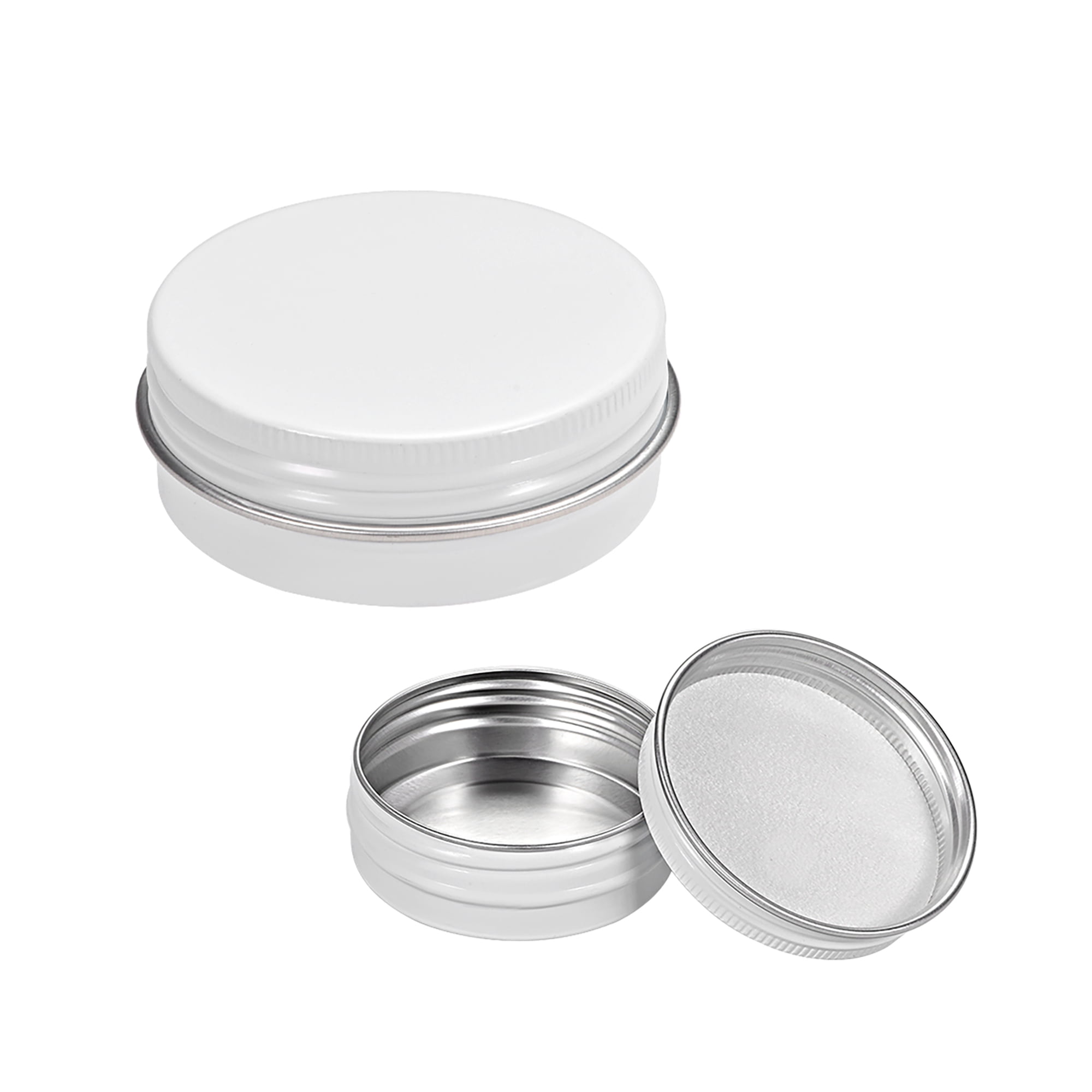 18 Pack Aluminum Round Makeup Oil Tin Cans Wax Box Containers with Screw Lid Office 30ML Storage Travel for Kitchen Candies Candles 