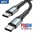 thumbnail image 2 of 60W USB Type C To USB C Cable USBC PD Fast Charging Cord USB-C TypeC Cable 3A For iPhone 15 Pro Max Macbook Samsung Huawei Black 60W C To C 1m, 2 of 6