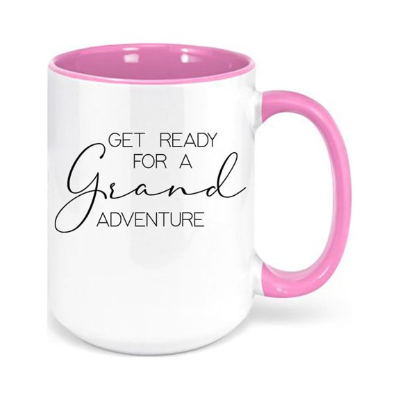 Grandma To Be, Get Ready For A Grand Adventure, Grandma Baby Announcement, Grandma Mug, Gift For Grandma, Baby Reveal Mug, Nana Coffee Cup, PINK