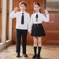 thumbnail image 6 of Tiijoy Girls School Uniform Long Sleeve White Shirt Pleated Skirt Outfit Set, Sizes 3-18, 6 of 8