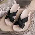 thumbnail image 2 of NOKIO Nonslip Slippers for Women's Summer Korean Open Toe Flat Bottom Suede Outerwear Thick Sole One Line Beach Slippers, 2 of 6