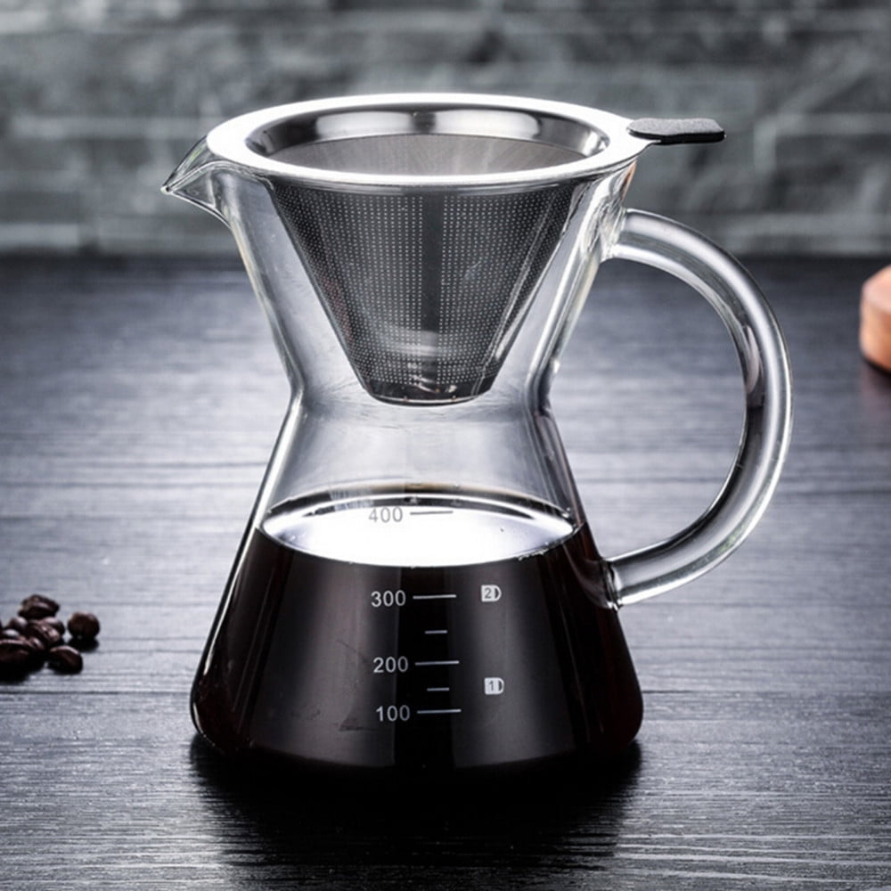 400ml Pour Over Coffee Maker Drip Thicken Glass Container Hand