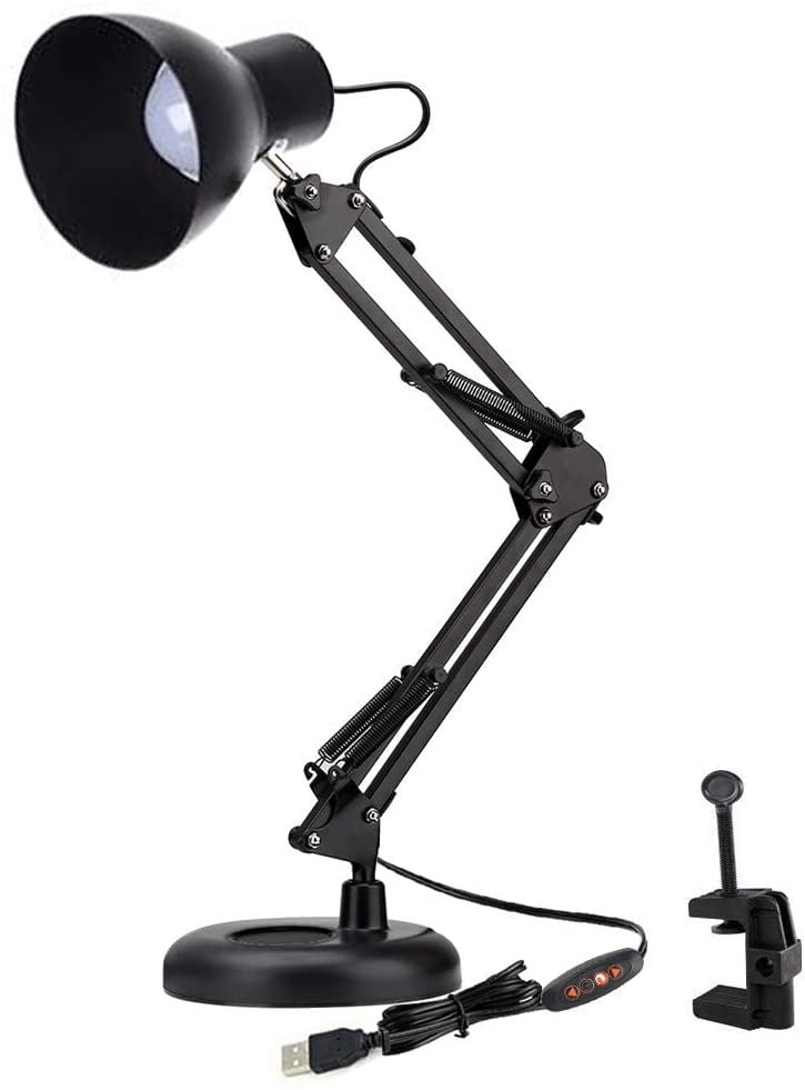PowerKing USB Architect Task Lamp,Adjustable Swing Arm Desk Lamp with