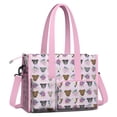 thumbnail image 2 of Teacher Tote Bag,Cute Pitbull Terriers Dog and Flower Teacher Utility Tote Bag,Large Work Tote Bags for Women with Multiple Pockets,Top Zipper Closure,13.8x10.6x6.7 Inch, 2 of 5
