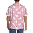 thumbnail image 3 of Lsque Pink Cartoon Bear print Men's Cuban Collar Short Sleeve Shirt Summer Beachwear Casual Button Down Fashionable Vacation Leisure Shirt-XX-Large, 3 of 7