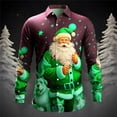 thumbnail image 2 of Kcodviy Justaucorps de Noël pour Hommes, Imprimé 3D, Boutons, Col à Revers, Manches Longues, 2 of 4