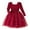 Red, variant on XEGLSBU Girls Dresses Size 5-6 Girls Long Sleeve Party Dress with Star Embroidery and Skirt Elegant Square Neck Puff Sleeve Girl Formal Gown Red Size 7-8 Years