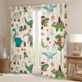 thumbnail image 2 of Homewish Kawaii Xmas Dinosaur Curtains Pack of 2 (42x84 Each), Santa Claus Gifts Curtains Blackout, Merry Christmas Bedroom Curtains, Blackout Curtains Bedroom Decor, 2 of 5