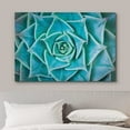 thumbnail image 3 of wall26 Canvas Print Wall Art Vibrant Blue Green Haworthia Succulent Nature Floral Photography Realism Botanical Wilderness Zen Rustic Colorful Decorative for Living Room, Bedroom, Office - 16"x2, 3 of 5
