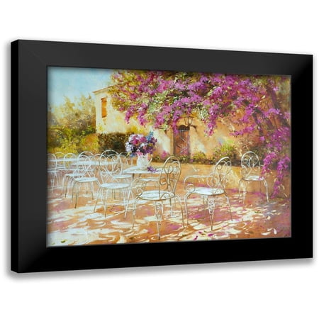 Volkova, Ira 14x12 Black Modern Framed Museum Art Print Titled - Summer Terace in Budva, Monte Negro.
