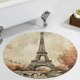thumbnail image 4 of Eiffel Tower Round Rugs -Washable Non-Slip Small Round Area Rug Throw Soft Circle Rugs for Bedroom, Modern Print Indoor Carpet for Entryway Sofa Living Room, 4 of 7