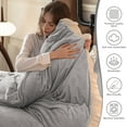 thumbnail image 3 of Eurhowing 3-Piece Queen Duvet Cover Set, Ultra-Soft Velvet Bedding Set with Zipper Closure & 2 Pillow Sham, Wrinkle & Fade Resistant Duvet Cover, 90"x90", Gray, 3 of 8