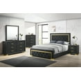 Mystic One Modern Glam Style 2Drawer Nightstand Black /Gold