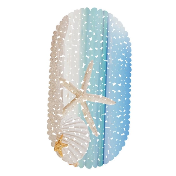 Inteprter 1pc 35*70cm playa Shell estrella de mar alfombra antideslizante felpudos PVC felpudos al aire libre cocina baño sala de estar alfombra Juegos de accesorios de baño 1# Inteprter HA000347-01B