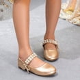 thumbnail image 2 of KPOPLK Girls Mary Jane Shoes Casual Princess Ballerina Dress Shoes Low Heels Slip on Flat Shoes for School Party Wedding Size 4,Rose Gold, 2 of 9