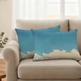 thumbnail image 2 of Navy Blue Sky Outdoor Waterproof Pillow Covers, Vintage Modern Nature Clouds Scenery Decorative Rectangle Throw Pillowcase Sofa Cushion Sham for Patio/Couch/Chair, 20"x12" 2 Pack, 2 of 8