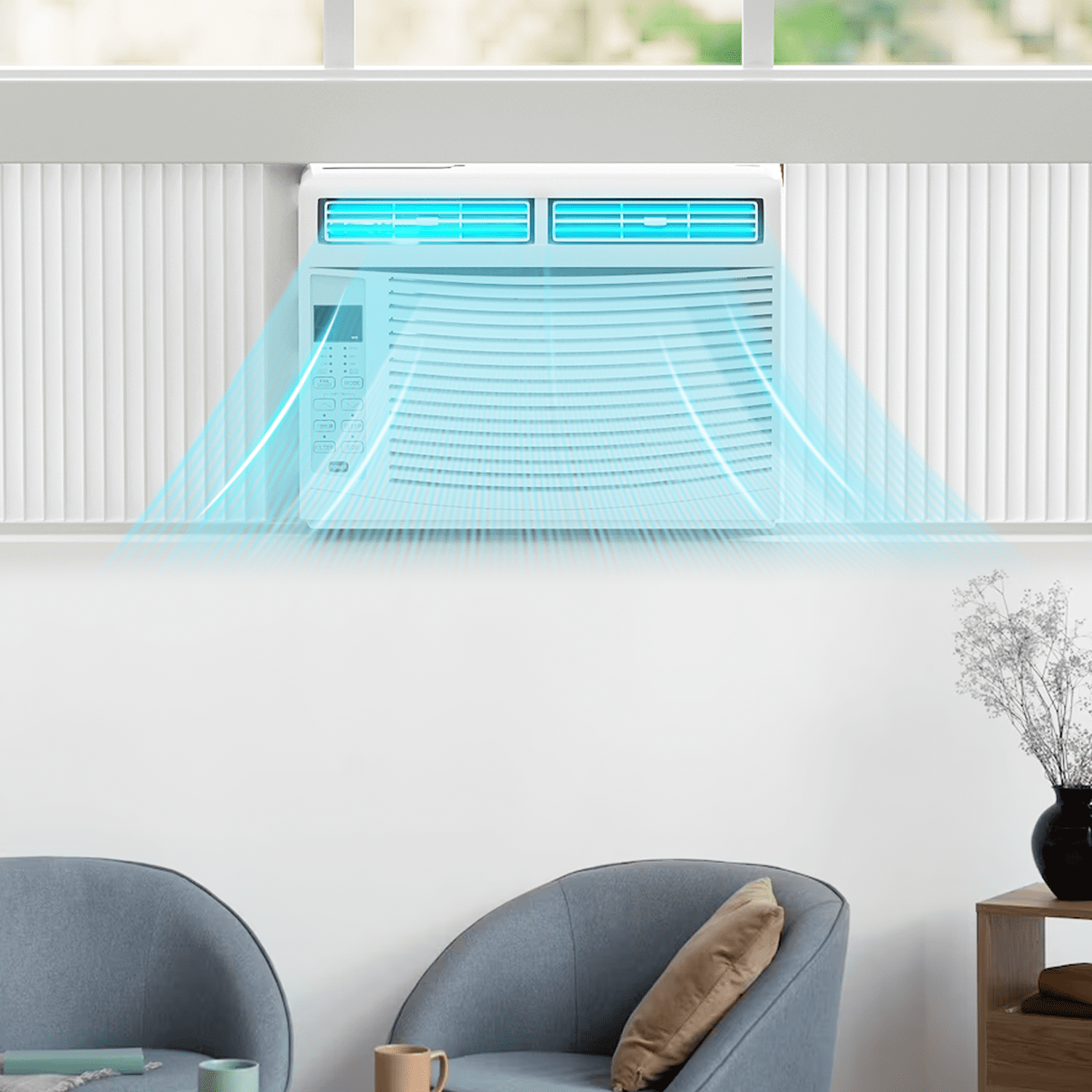 Magshion 6,000 BTU Smart Window Air Conditioner with WiFi, Energy Saving AC Unit with Remote & App Control & Timer Function, Quiet Operation, Cools 151-250 Sq.Ft., White
