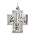 thumbnail image 1 of Pendentif en Forme de Croix Omega Alpha Antique en Argent Sterling 925, 1 of 4