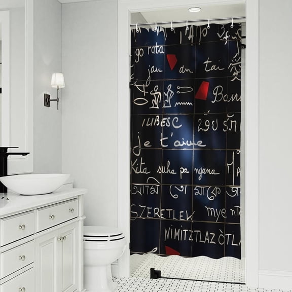 Math Equations Algebra Blue Pattern Shower Curtain 36"x72" ,Bathroom Decorative Shower Curtains Set with 12 Hooks,Modern Waterproof Washable Shower Curtain