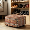 thumbnail image 4 of Xixirimido Aztec Tribe Horse Pattern Ottoman Cover Rectangle Stretch Footrest Stool Cover for Storage Ottoman, Foot Stool Slipcover Protector with Nonslip Elastic Bottom,Small, 4 of 7