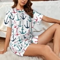 thumbnail image 6 of Womens Pajama Sets With Pocket, colorful anchors white cute Lounge Sets Short Sleeve Sleepwear PJ Sets for Women, 6 of 6