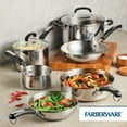 thumbnail image 3 of Farberware Brilliance 10 Pcs Stainless Steel Set with Cooking Tools and Glass Lids, Induction Compatible, Metal Utensil and Dishwasher Safe, Stainless Steel, 3 of 16