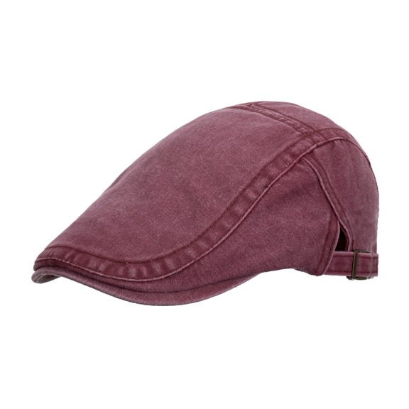 FINALGANG Mens Womens Solid Color Newsboy Cap Classic Panel Buckle Adjustment Strap Hat For Daily Outdoor Wear Fashionable Headwear