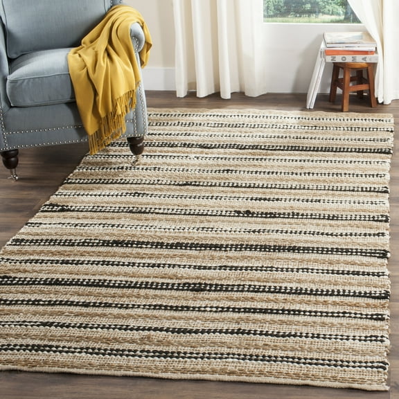 SAFAVIEH Cape Cod Paden Geometric Area Rug, Natural/Black, 5' x 8'