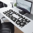 thumbnail image 2 of Long Mouse Pads for Desk,Paw Prints and Bones Desk Mats on Top Of Desks, Desk Mouse Pad Extra Large with 3mm Non-Slip Base and Stitched Edge for Gaming,Office,Work,Home 31.5"x11.8", 2 of 6