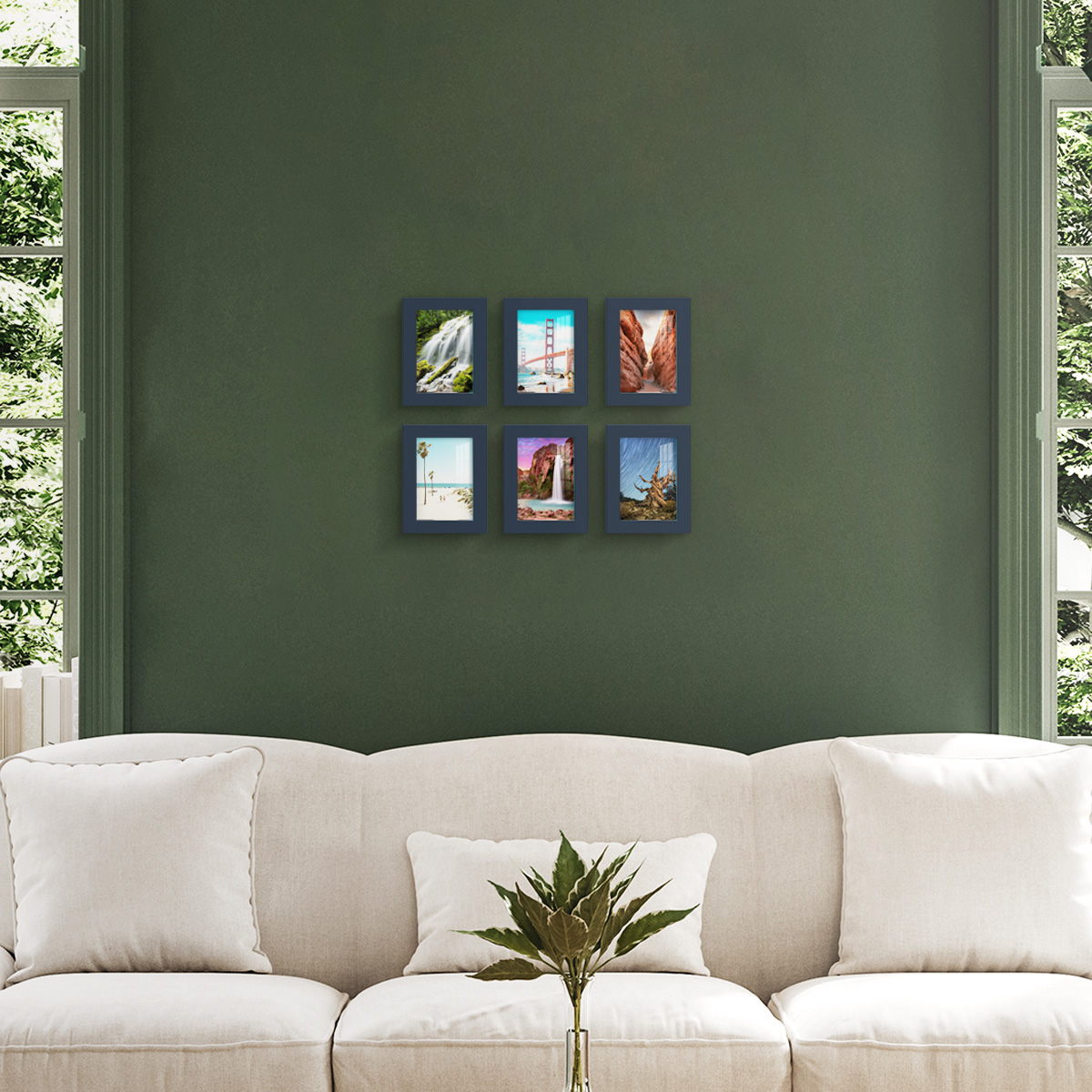 Wexford Home Modern 3.5" x 5" Dark Blue Picture Frame (Set of 6)