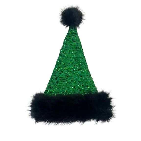 FAWUUDO Unisex Adults Kids Velvet Comfort Wine Red Santa Hat for Christmas Year Festive Holiday Party Supplies