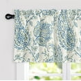 thumbnail image 2 of DriftAway Jacob Linen Blend Blackout Valance for Kitchen 18 Inch Length Scroll Floral Paisley Printed Lined Rod Pocket Room Darkening Window Curtain Valance for Living Room 52x18 Inch Blue Green, 2 of 8