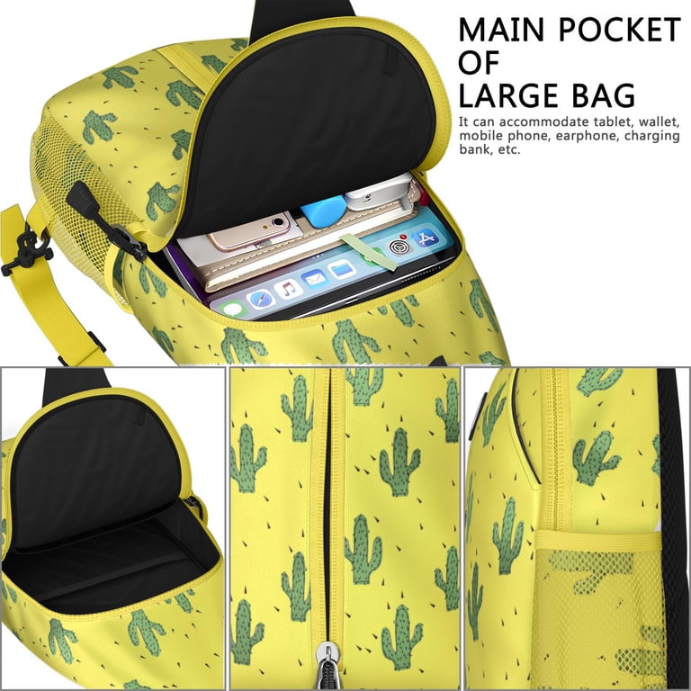 Cactus Sling Backpack, Lightweight Crossbody Daypack with  display picture 1