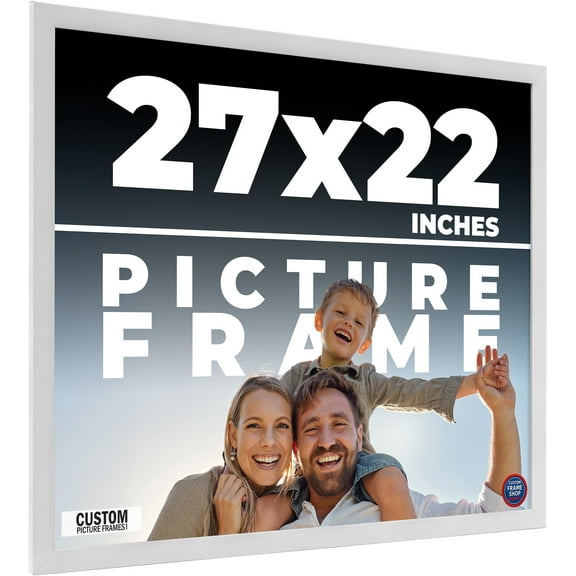 27x22 Frame White Solid Wood Picture Frame Includes UV Acrylic Shatter Guard Front, Acid Free Foam