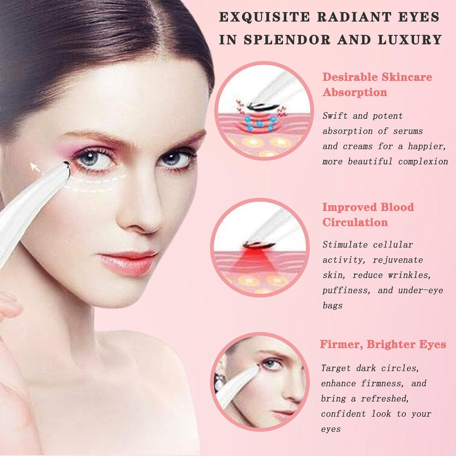Eye Beauty Instrument Red Light Therapy Facial Beauty Instrument, Anti-aging, Anti-Wrinkle, Skin Tightening