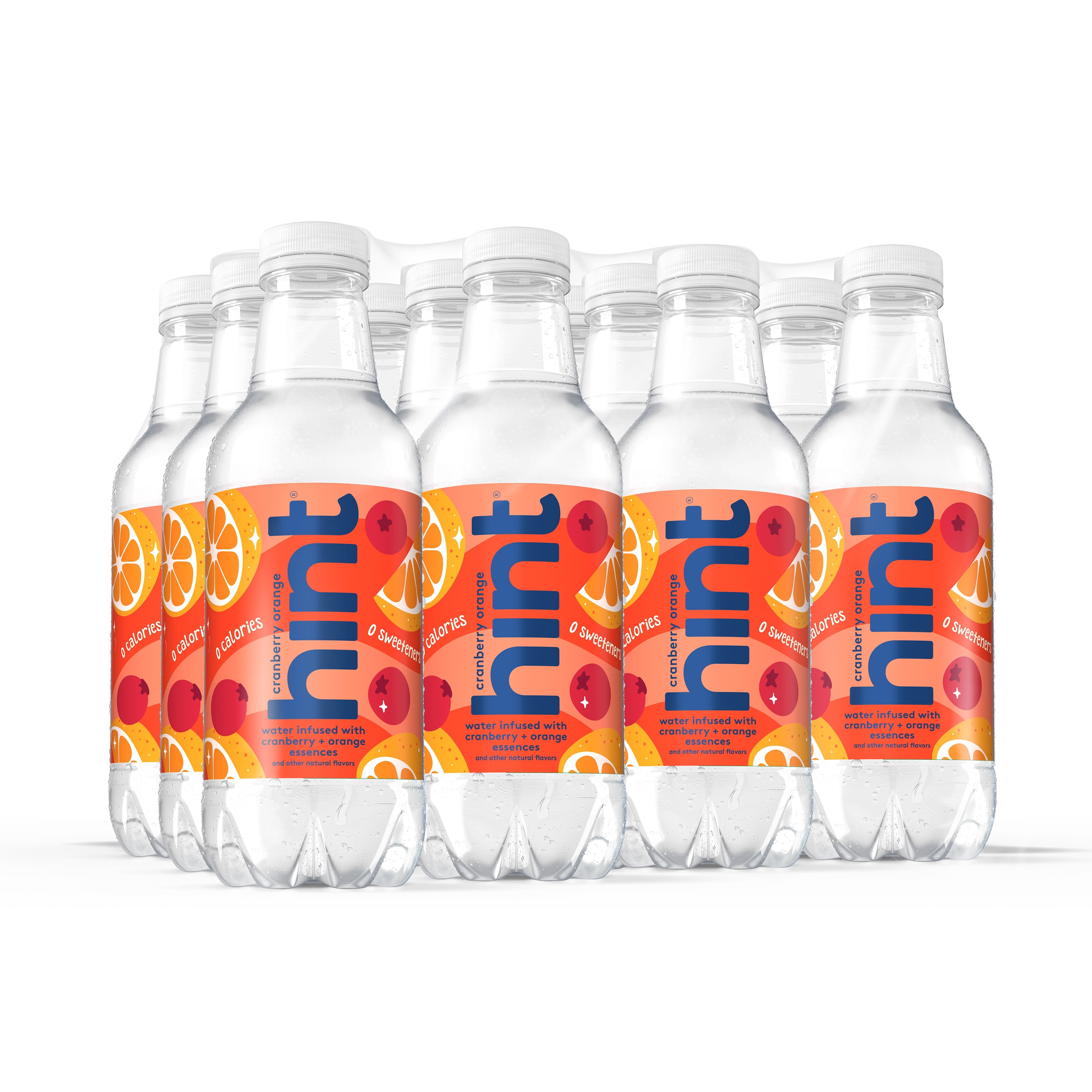 Hint Cranberry Orange Flavored Water, 16 fl oz, 12 Pack Plastic Bottles