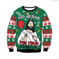 thumbnail image 3 of Suéteres navideños feos, jerséis verdes, sudaderas con estampado divertido en 3D para fiestas navideñas, sudaderas para fiestas, cumpleaños, Navidad 2025, 3 of 5