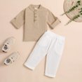 thumbnail image 2 of Fsqjgq Fall Toddler Girl Clothes Trendy Girls Clothes Toddler Boys Girls Half Sleeve Solid T Shirt Pullover Tops Pants Outfits Clothing Sets Kids Clothes 2 Piece Outfits Baby Girl Outfit Set Size 110, 2 of 6
