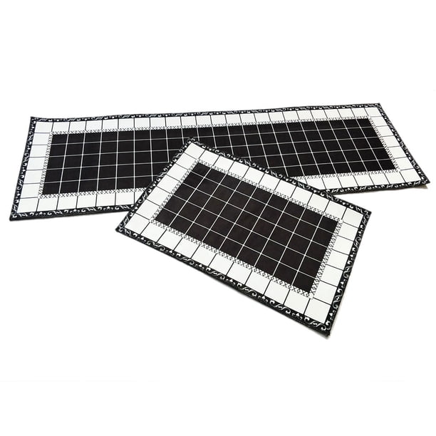 Alfombrilla cuadrada para cocina, sala de estar, baño, almohadilla absorbente de agua antideslizante a prueba de aceite 2 piezas Eigraketly JJ16297-11