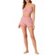 thumbnail image 2 of Conjunto de pijama para mujer INSPIRE CHIC, camiseta de tirantes ajustada de punto con pantalones cortos, 2 piezas, ropa de casa, gris claro y rosa, 2 of 5