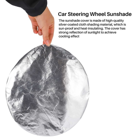 Car Steering Wheel Sunshade Side Window Shade Silver Coated Cloth Steering Wheel Cover Sunscreen Insulation