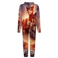 thumbnail image 5 of The Flash Women Men Pajamas Zipper Onesie Jumpsuit Hooded One Piece Sleepwear, 5 of 8