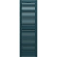 thumbnail image 5 of Ekena Millwork 12"W x 39"H Lifetime Vinyl, Standard Cathedral Top Center Mullion, Open Louver Shutters, w/Installation Shutter-Lok's & Matching Screws (Per Pair), Midnight Blue, 5 of 6