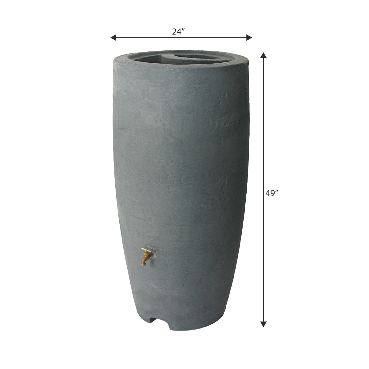 Algreen Athena Rain Barrel, 80 Gallon, Charcoal Resin