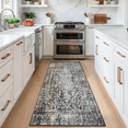 thumbnail image 2 of Wonnitar 2'x6' Black Vintage Hallway Runner Rug, Washable Non Slip Kitchen Rugs, Oriental Medallion Accent Runner for ‎‎Bathroom Bedroom Laundry Room Soft Low Pile Stain Resistant, 2 of 4