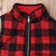 thumbnail image 5 of Niños pequeños Bebé Niño Niña Plaid Sin mangas Cremallera Chaqueta Chaleco Abrigo Outwear Chaleco Trajes Ropa XBTCLXEBCO Rojo, 1-2 años, 5 of 6