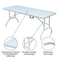 thumbnail image 3 of Luku Camping Table 6FT Picnic Folding Table Free Assembly Durable Foldable Indoor Outdoor Plastic Utility Desk with Carrying Handle, White, 3 of 7