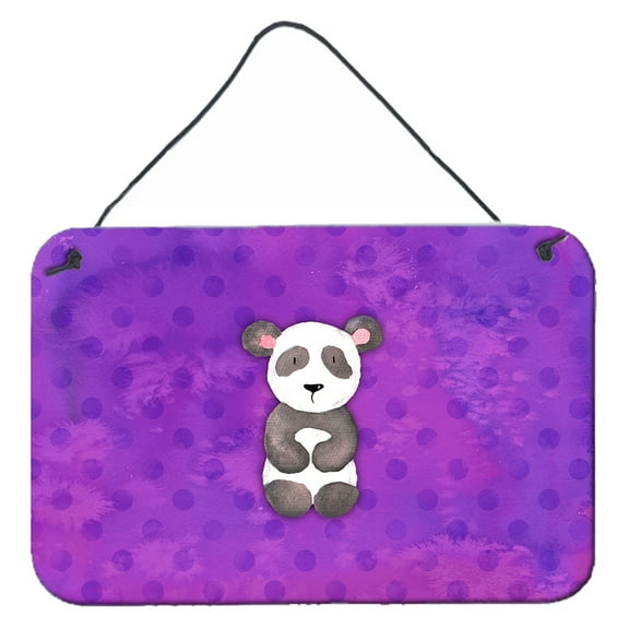 Carolines Treasures BB7375DS812 Polkadot Panda Bear Watercolor Wall or Door Hanging Prints  8x12 multicolor