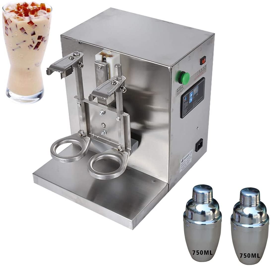 INTSUPERMAI Auto Double Heads Milk Tea Shaker Bubble Boba Shaking